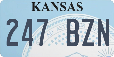 KS license plate 247BZN