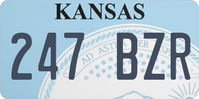 KS license plate 247BZR
