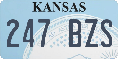 KS license plate 247BZS