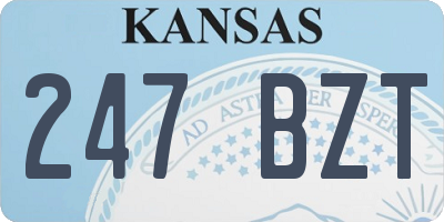 KS license plate 247BZT