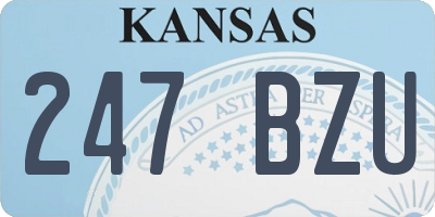 KS license plate 247BZU