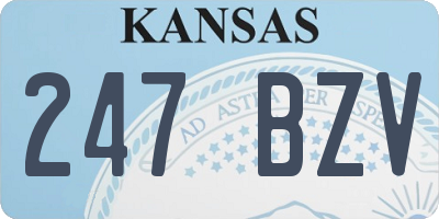 KS license plate 247BZV