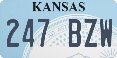 KS license plate 247BZW