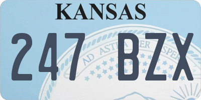 KS license plate 247BZX
