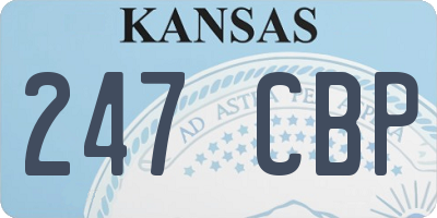 KS license plate 247CBP