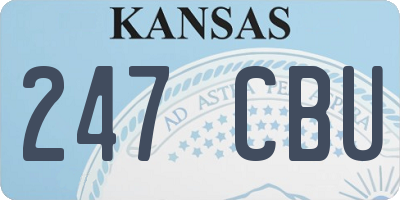 KS license plate 247CBU