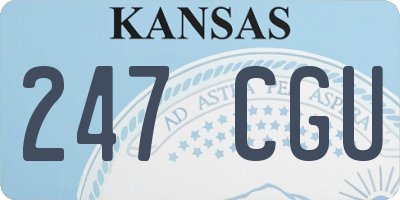 KS license plate 247CGU