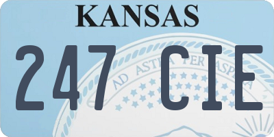 KS license plate 247CIE