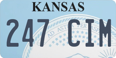 KS license plate 247CIM
