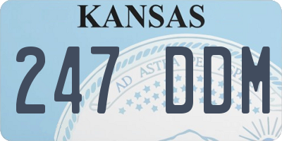 KS license plate 247DDM