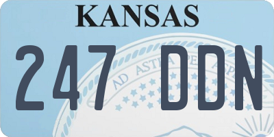 KS license plate 247DDN