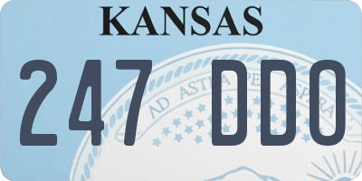 KS license plate 247DDO
