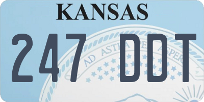 KS license plate 247DDT