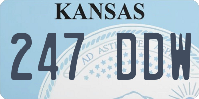 KS license plate 247DDW