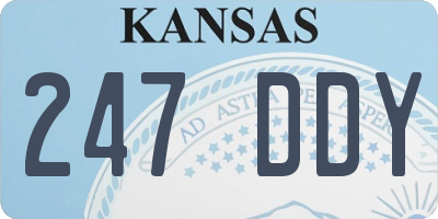 KS license plate 247DDY