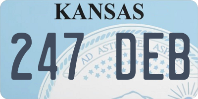 KS license plate 247DEB