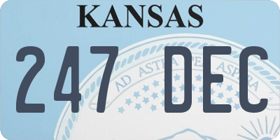 KS license plate 247DEC