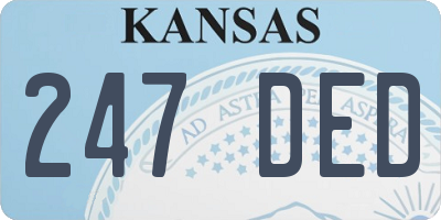 KS license plate 247DED