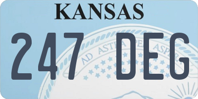 KS license plate 247DEG