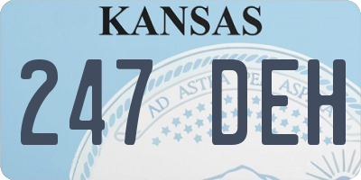 KS license plate 247DEH