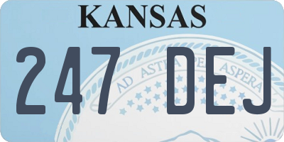 KS license plate 247DEJ