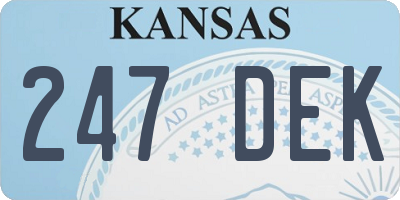 KS license plate 247DEK