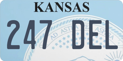 KS license plate 247DEL