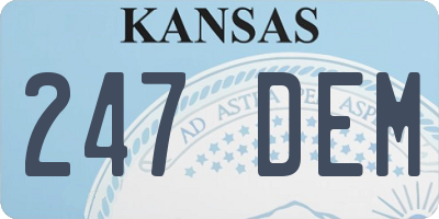 KS license plate 247DEM