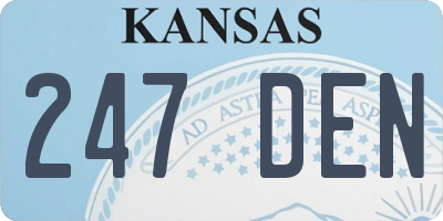 KS license plate 247DEN