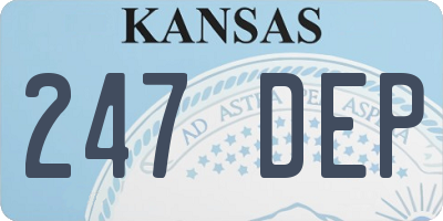 KS license plate 247DEP