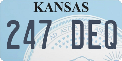 KS license plate 247DEQ
