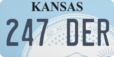 KS license plate 247DER