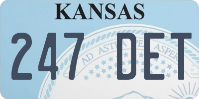KS license plate 247DET