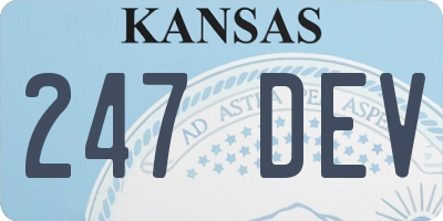 KS license plate 247DEV