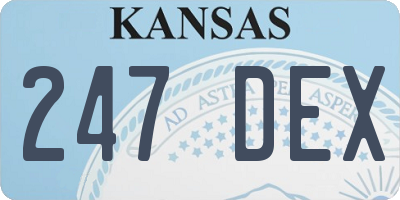 KS license plate 247DEX