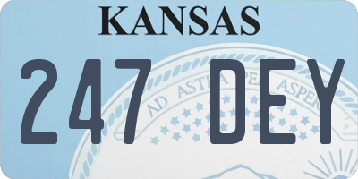 KS license plate 247DEY