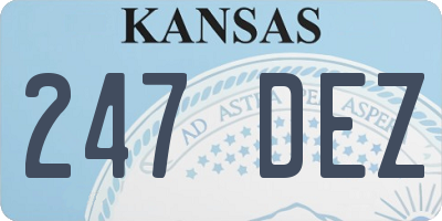 KS license plate 247DEZ