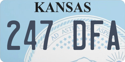 KS license plate 247DFA