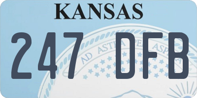 KS license plate 247DFB
