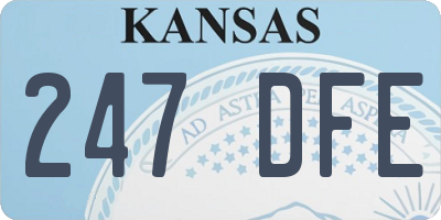 KS license plate 247DFE