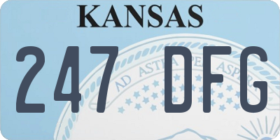 KS license plate 247DFG