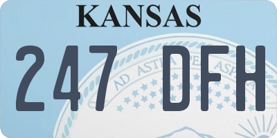 KS license plate 247DFH