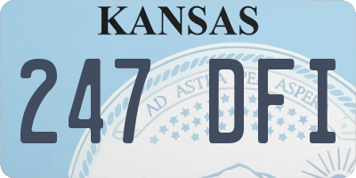 KS license plate 247DFI
