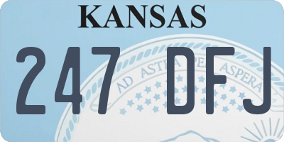 KS license plate 247DFJ