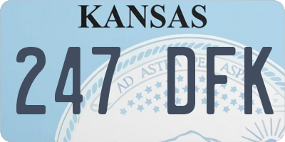 KS license plate 247DFK