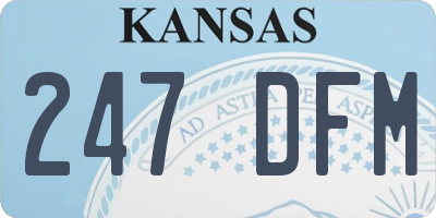 KS license plate 247DFM