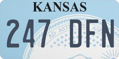 KS license plate 247DFN