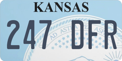 KS license plate 247DFR