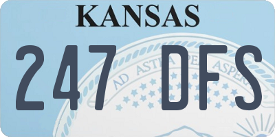 KS license plate 247DFS