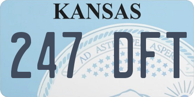 KS license plate 247DFT